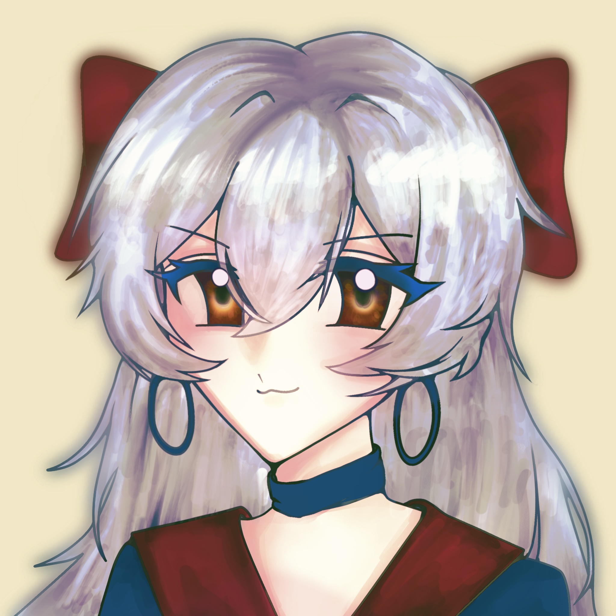 Portrait for a friend, emphasizing the translucent, gemstone-like quality of the hair